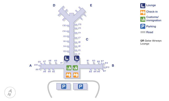 Doha airport terminal map